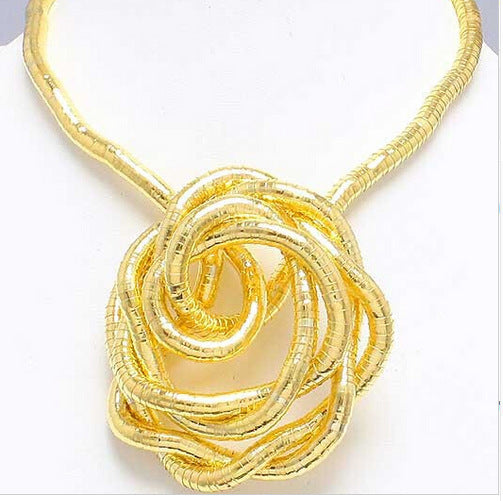 Iron Plated Curved Flexible Snake Necklace