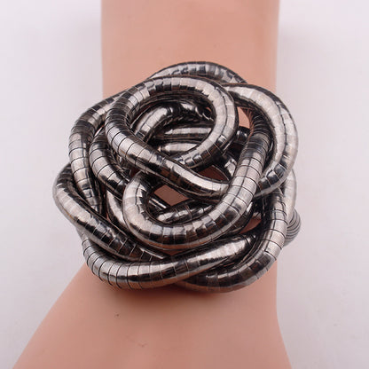 Iron Plated Curved Flexible Snake Necklace