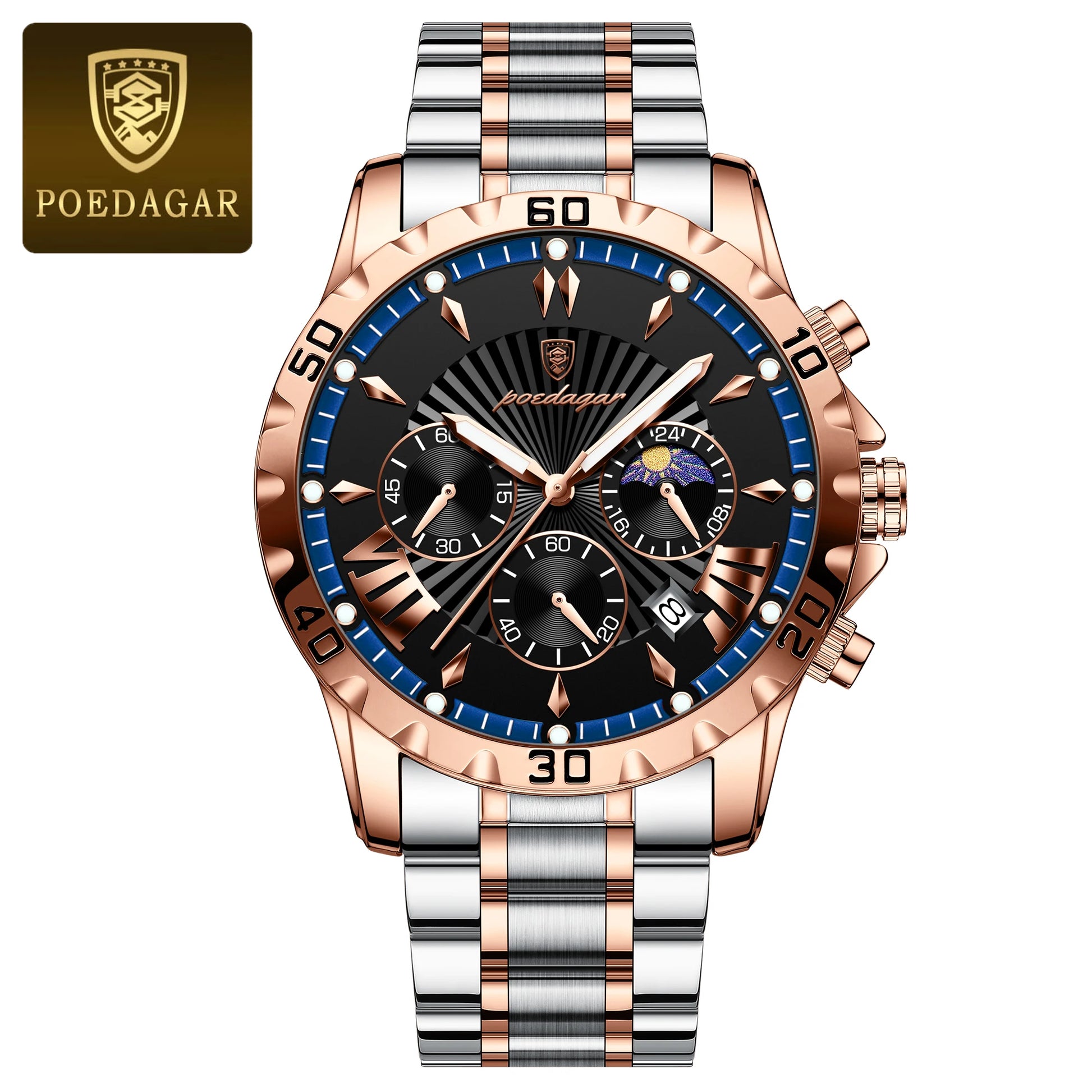 Luxury High Quality Watch for Man Waterproof Luminous Chronograph Date Men Watch Stainless Steel Quartz Men'S Watches