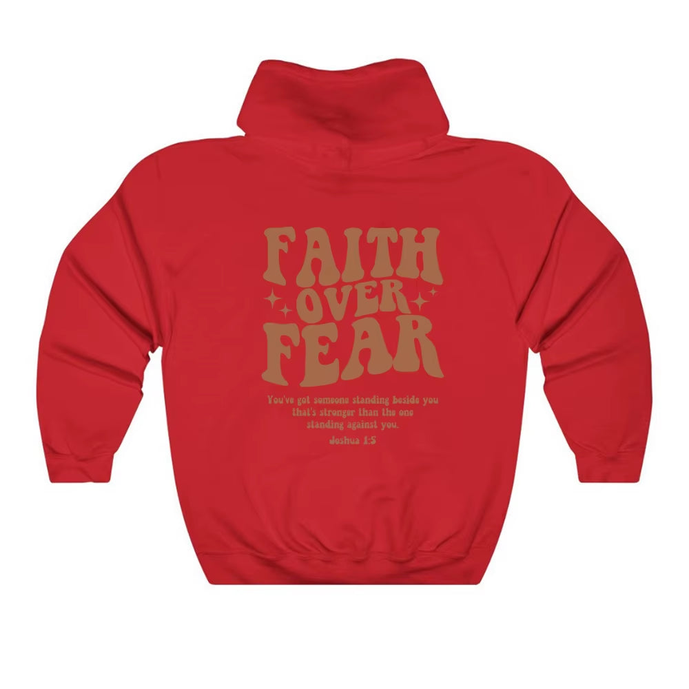 Faith over Fear Hoodie Christian Sweatshirt Trendy Faith Shirt Cute Religious Hooded Preppy Women Christian Sweater Hoodies