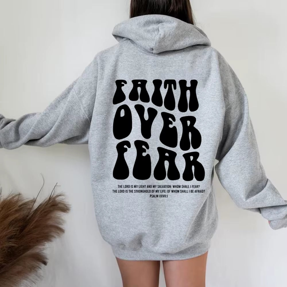 Faith over Fear Christian Hoodie Aesthetic Christian Sweatshirts Jesus Hoodie Women Graphic Hoodies Religious Pullovers Top