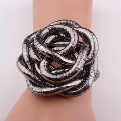 Iron Plated Curved Flexible Snake Necklace